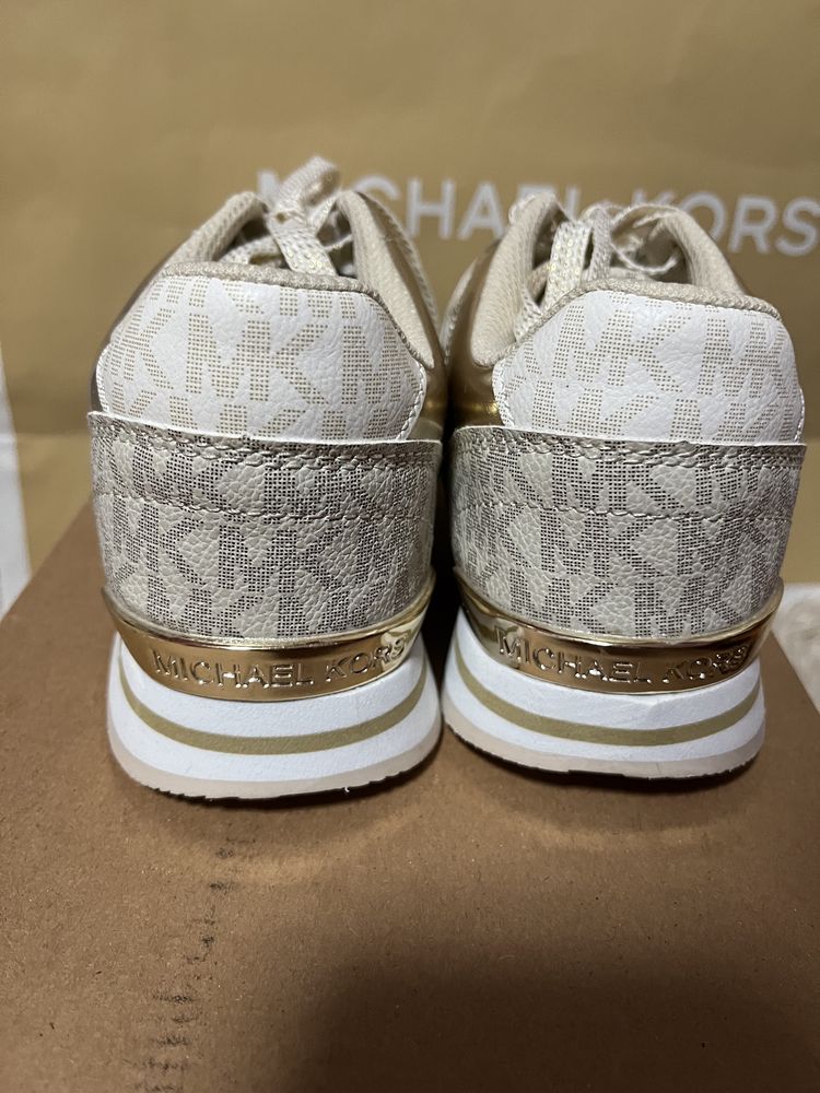 Michael Kors sneakersy billie Jogger złote logowane wysokie r. 36