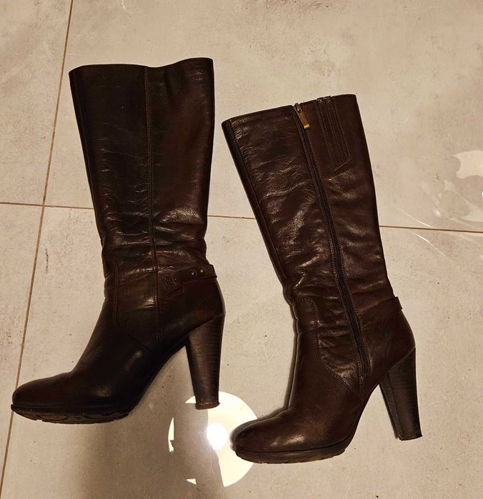 Kozaki długie, brązowe, skórkowe,  Lasocki roz.37