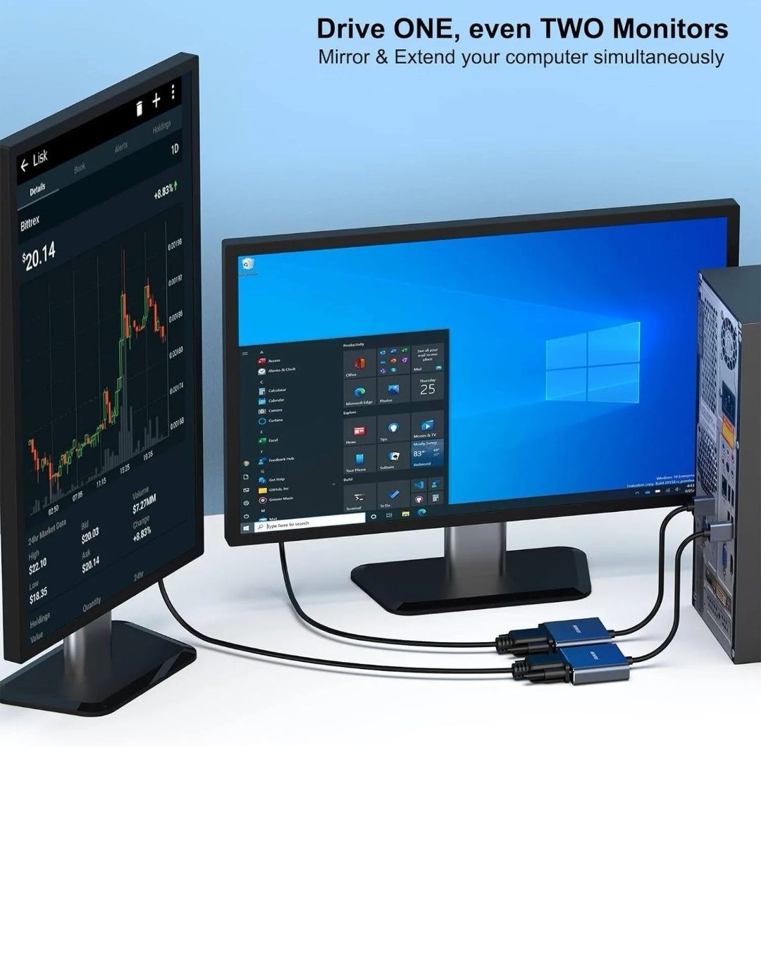 BENFEI Adapter USB 3.0 na VGA, adapter USB 3.0 na VGA męski