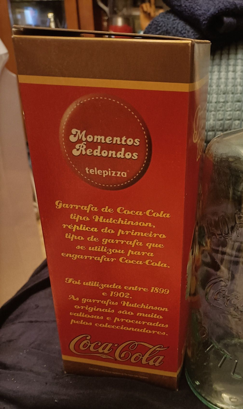Antiga Garrafa de Coca Cola 1 Litro em Vdro Respectiva Caixa Original