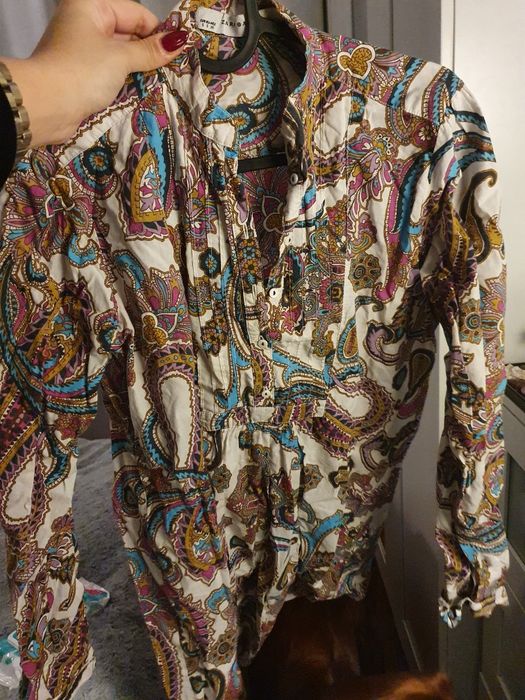 ZARA koszula tunika oversize kolorowa wzor paisley