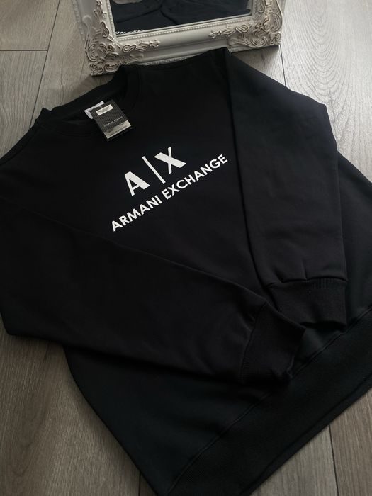 Світшот Armani Exchange, армані, кофта армані A|X, чорна кофта