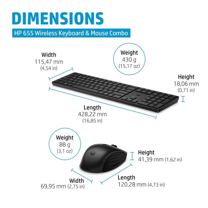 Bezprzewodowa Klawiatura i Mysz HP 655 Wireless Keyboard and Mouse