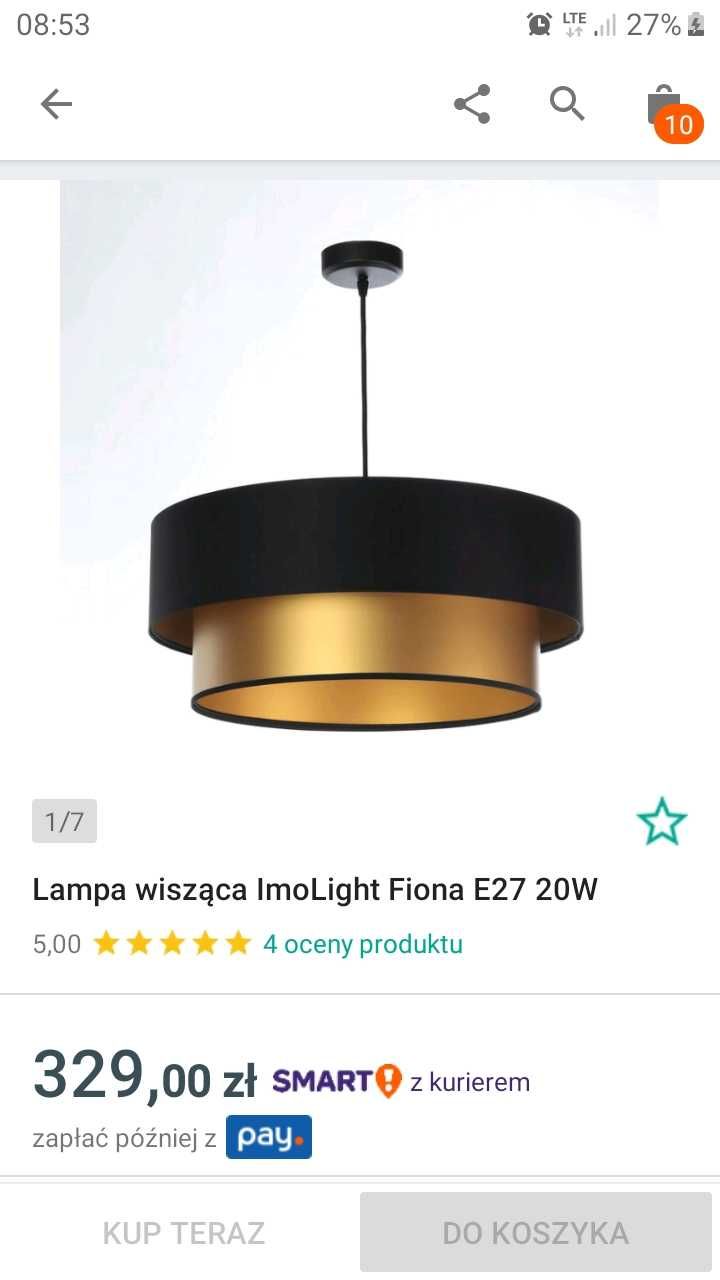 Lampa czarno złota Fiona