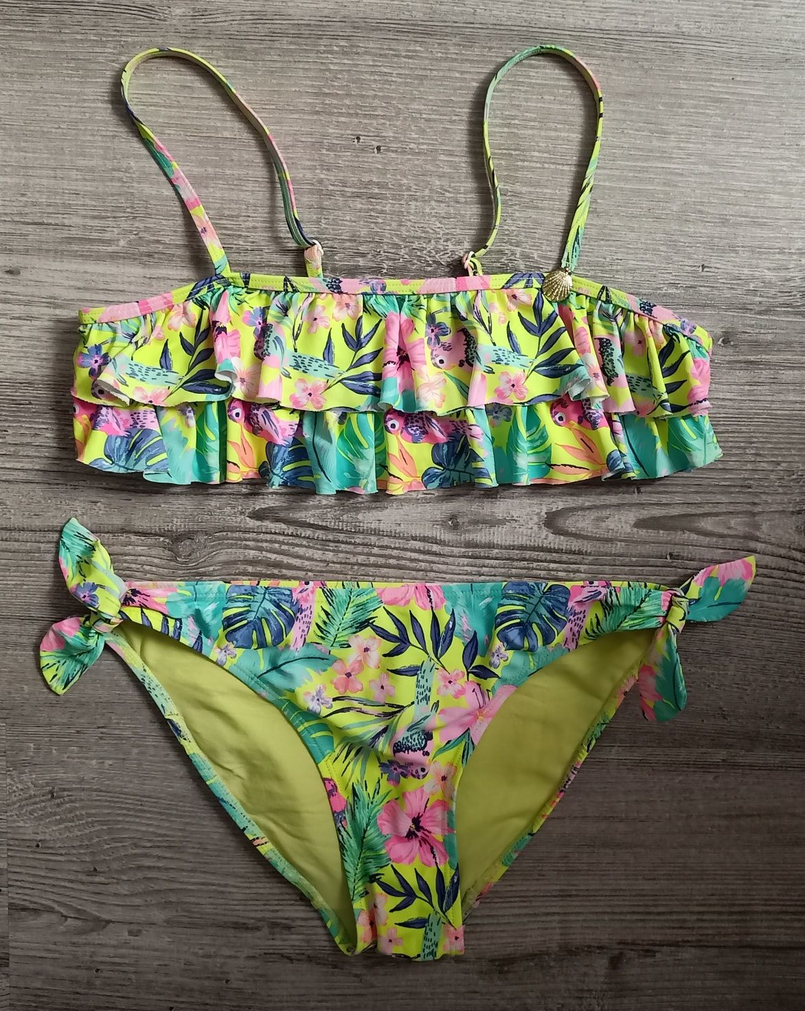 Kolorowy strój kąpielowy, dwuczęściowy, bikini h&m 158/164