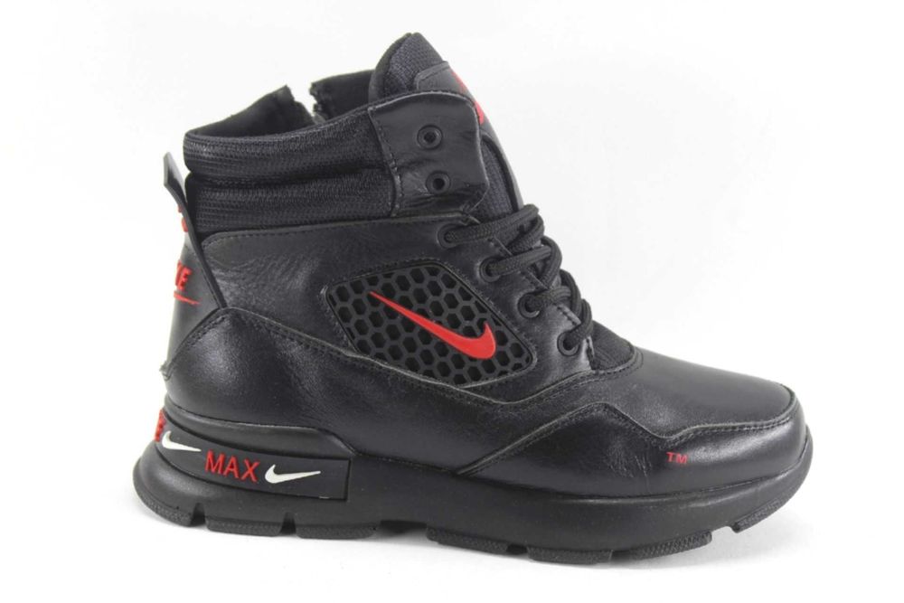 Зимові шкіряні кросівки Nike, черевики на хутрі. унісекс. з 36 по 41р