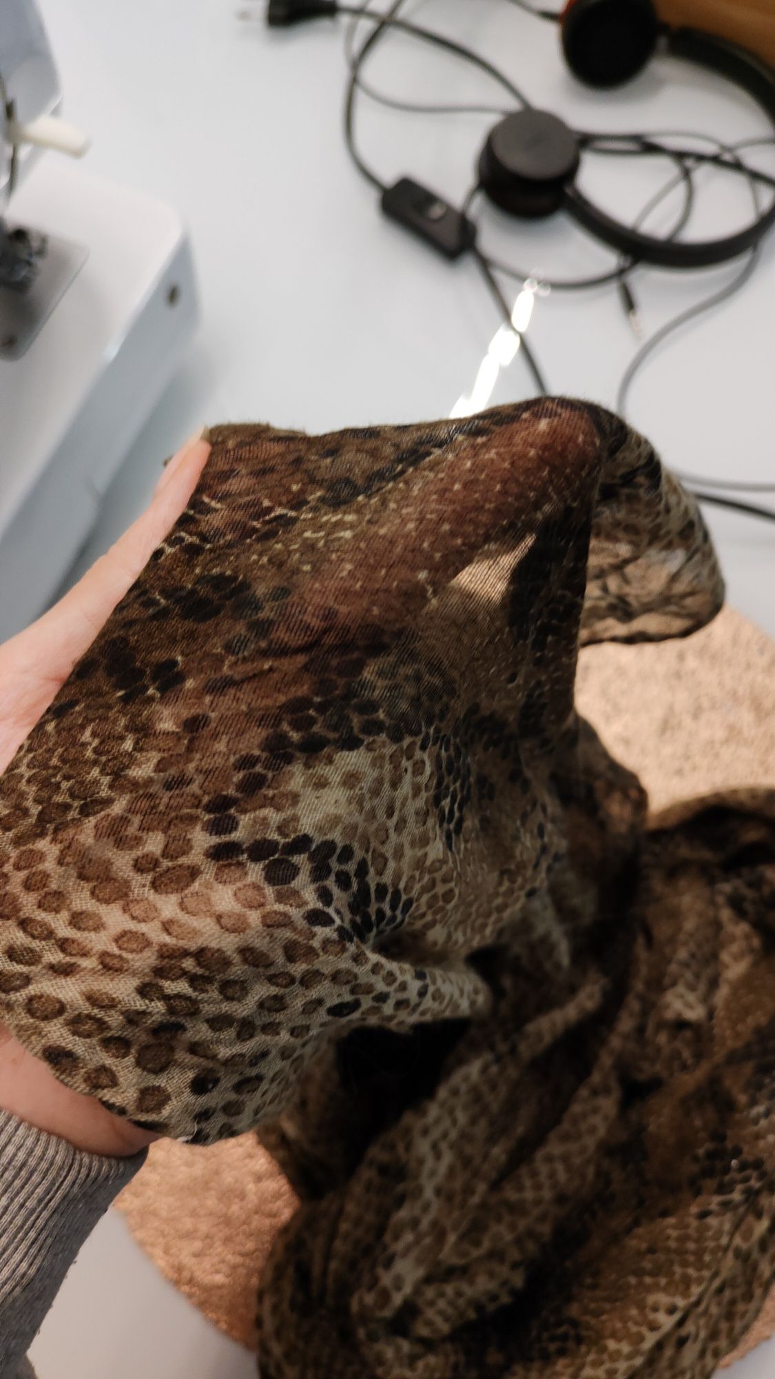 Duży długi szalik panterka narzutka szal motyw zwierzęcy