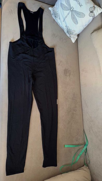 Męskie legginsy rowerowe, ocieplane, z szelkami Torpedo, r. L/XL.