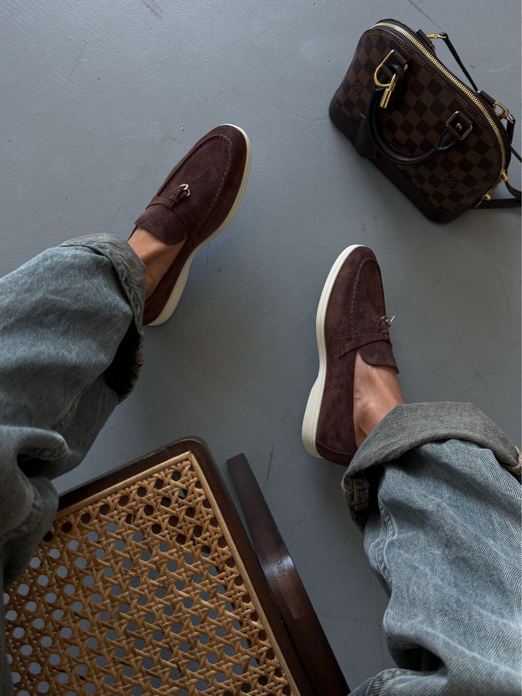 Лофери Loro Piana Loafers Brown коричневі