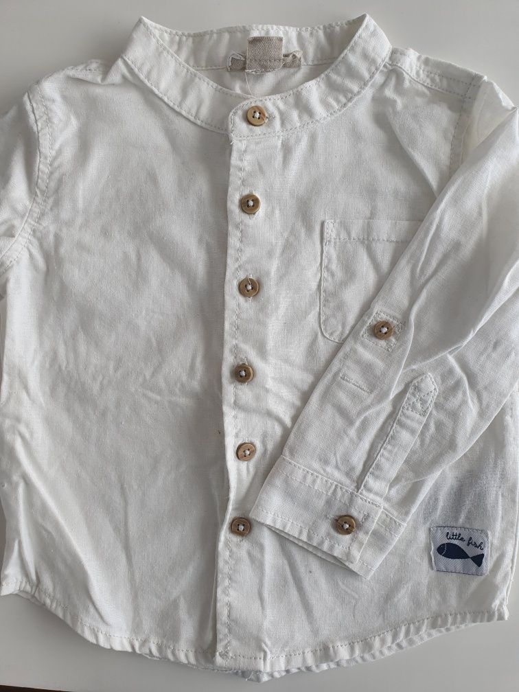 Biała koszula chłopięca 74