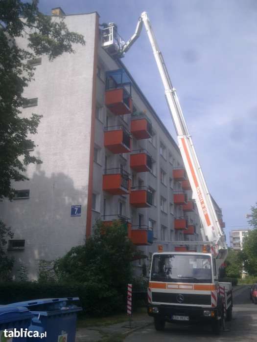 Podnośnik koszowy, zwyżka kraków,wycinka drzew, prace na wysokości,