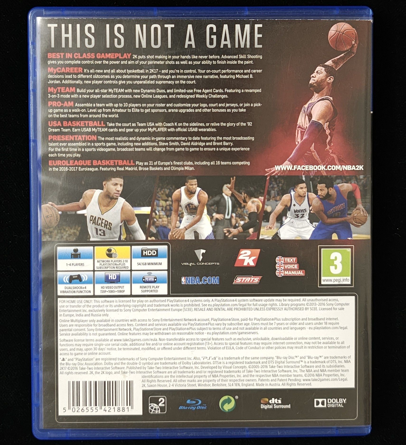 NBA 2K17 Gra na PS4 i PS5 Komplet 3xA w BDB stanie
