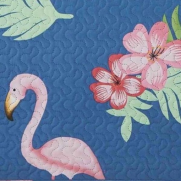 Narzuta Pikowana 240x220 na Łóżko Kanapę Flamingi