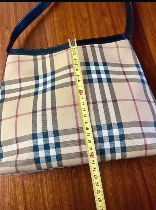 Leather and Check shoulder bag