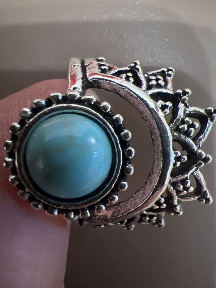 Pierścionki zestaw z niebieskim akcentem, biżuteria, pierścionek