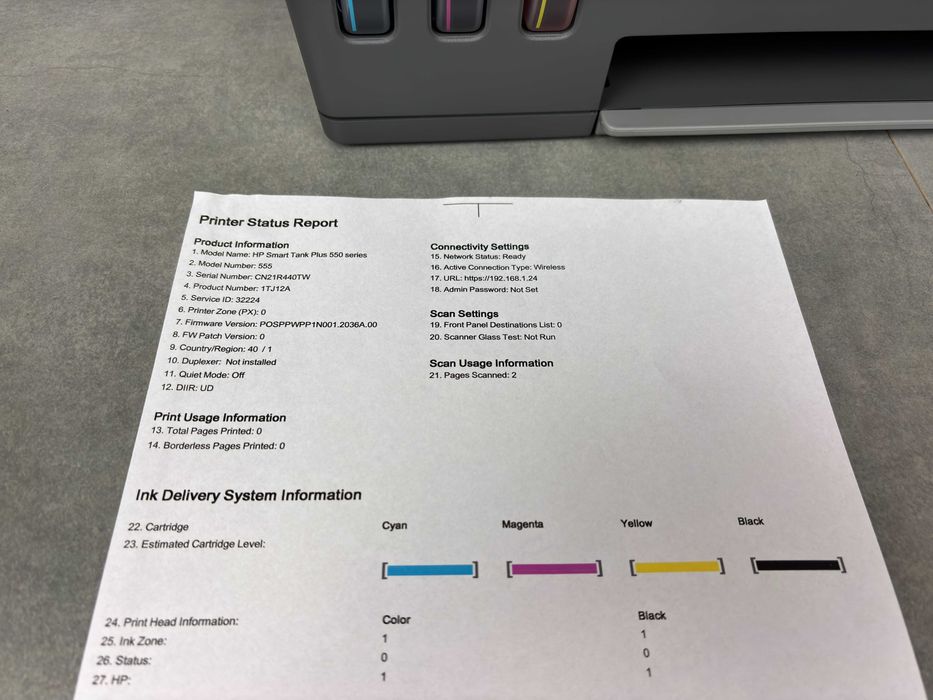[OD FIRMY]HP Smart Tank 555 wifi skaner tusze z butelki ksero kolor gw