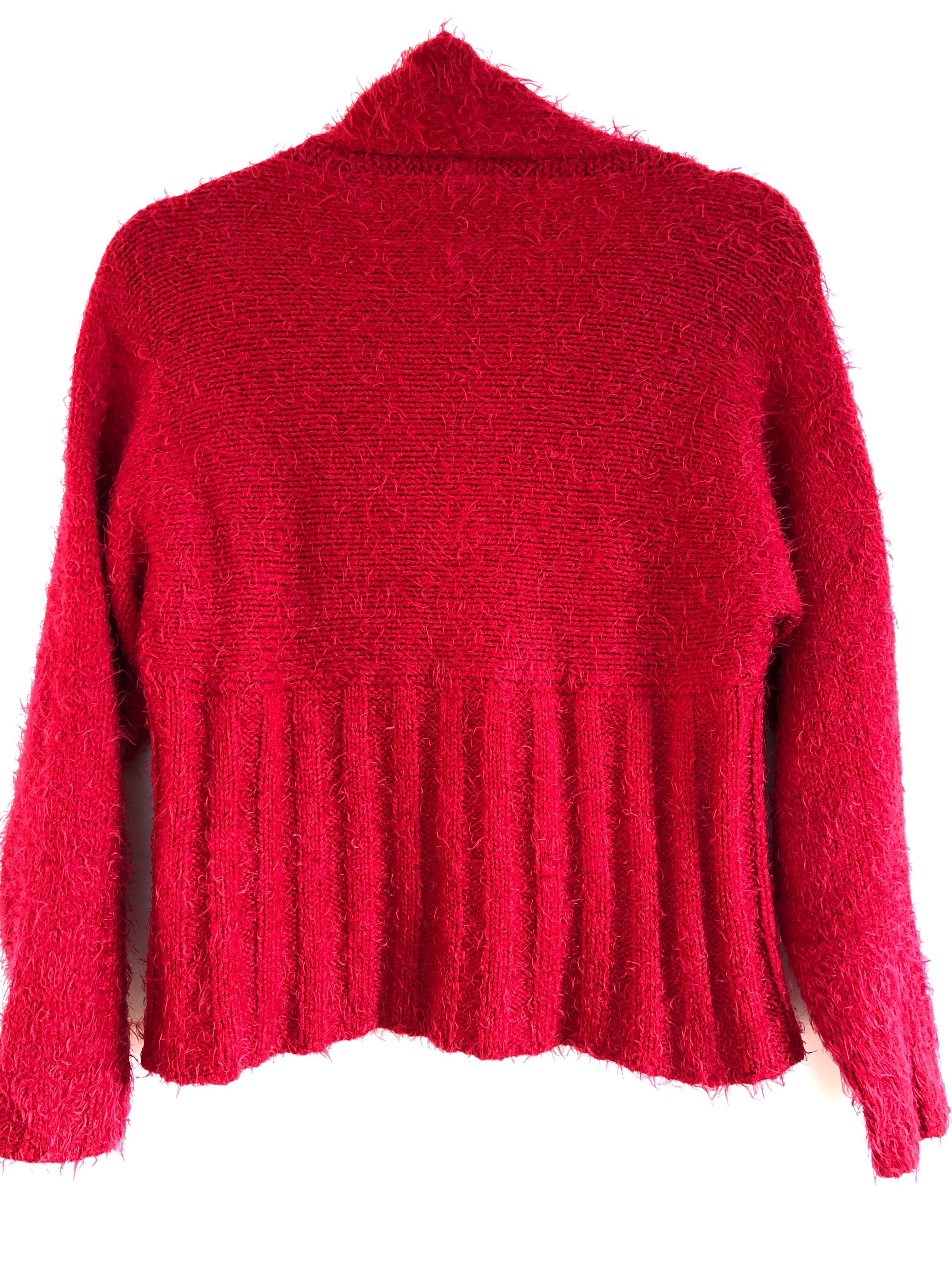 Sweter narzutka czerwona Marble