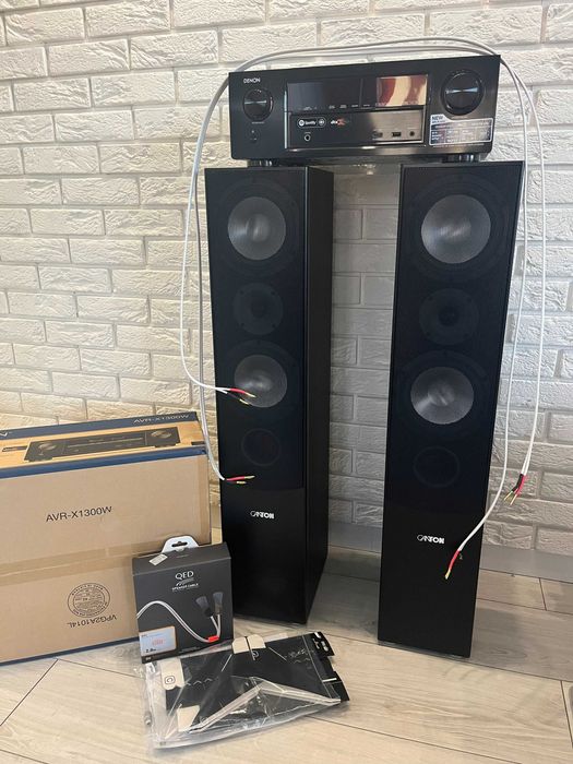 Zestaw Amplituner DENON AVR-X1300W + kolumny głośnikowe CANTON 470 GLE