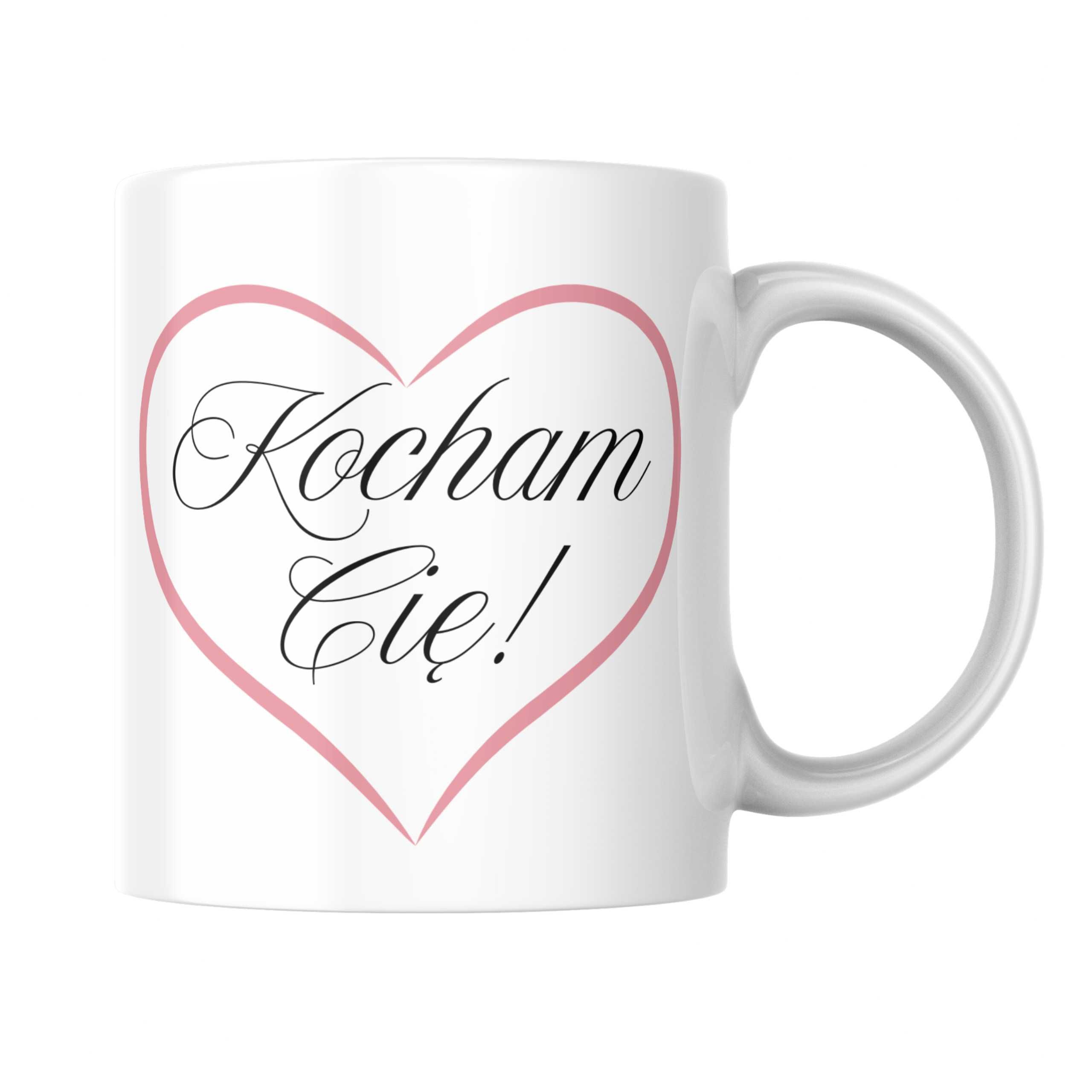 Kubek kocham cię serce miłość walentynki dzień kobiet