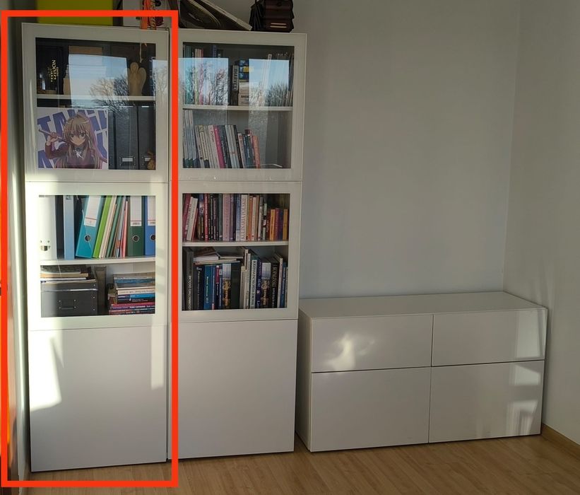 Witryna biała Besta Ikea Glassvik 1 sztuka, lewa