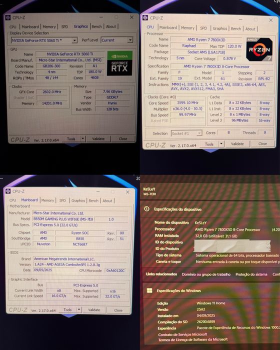 PC Gamer High-End — Ryzen 7 7800X3D + RTX 5060 Ti