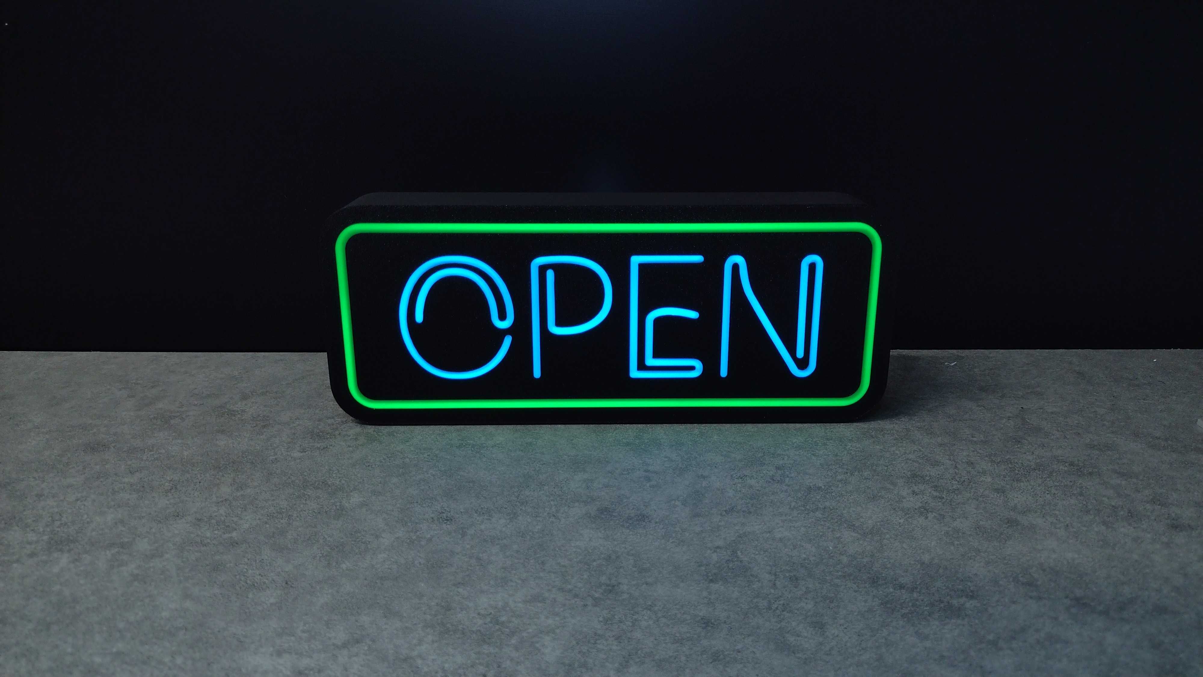 Lampka dekoracyjna nocna OPEN Neon lightbox