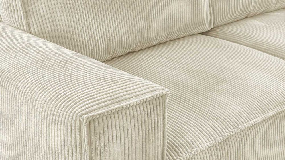 NOWY narożnik rozkładany BEŻOWY SZTRUKS od ręki wyprzedaż magazynu