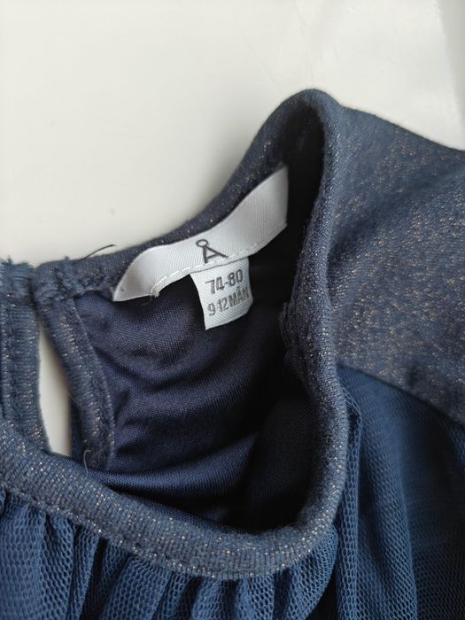 Синя святкова сукня  для дівчинки 9-12 міс. 74-80