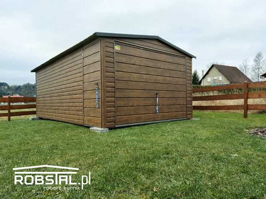 Garaż Blaszany 3.5x5 dwuspadowy, drewnopodobny  Cała Polska