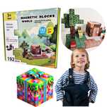 KLOCKI MAGNETYCZNE SZEŚCIANY bloki w stylu minecraft 192 el 2,5cm duże
