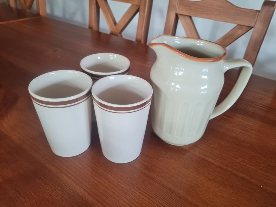 3 Kubki Mirostowice 500ml + Dzbanek z Tułowice PRL