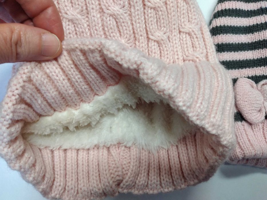 2 czapki zimowe dla dziewczynki nowe