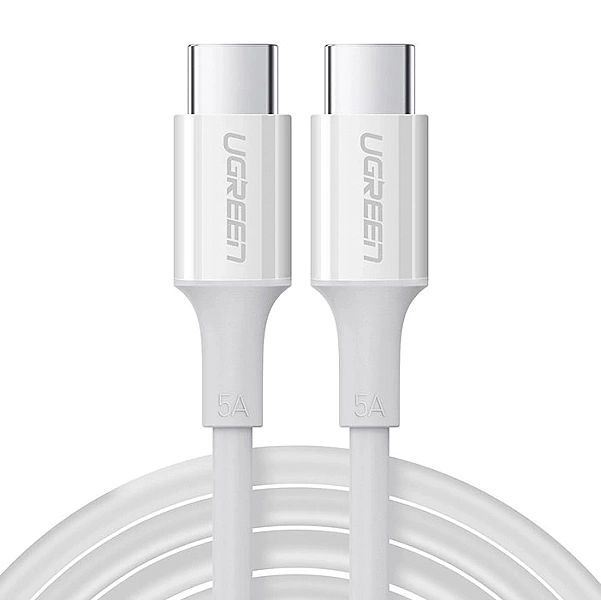 Kabel Ugreen Us300 Usb-c - Usb-c Pd Qc Fcp 100w 5a 480Mb/s 2m - biały