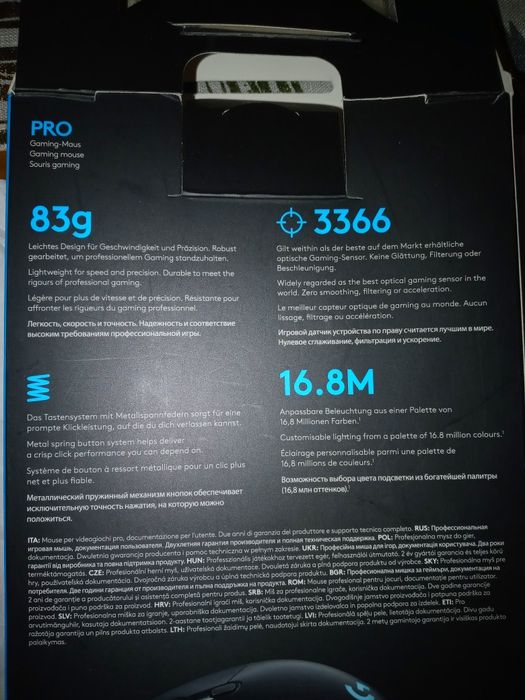 Mysz przewodowa logitech g pro gaming mouse