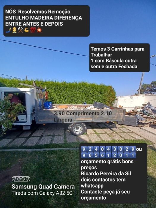 Faço Recolhas e limpezas 1 com Báscula e outra sem contacte peça já se