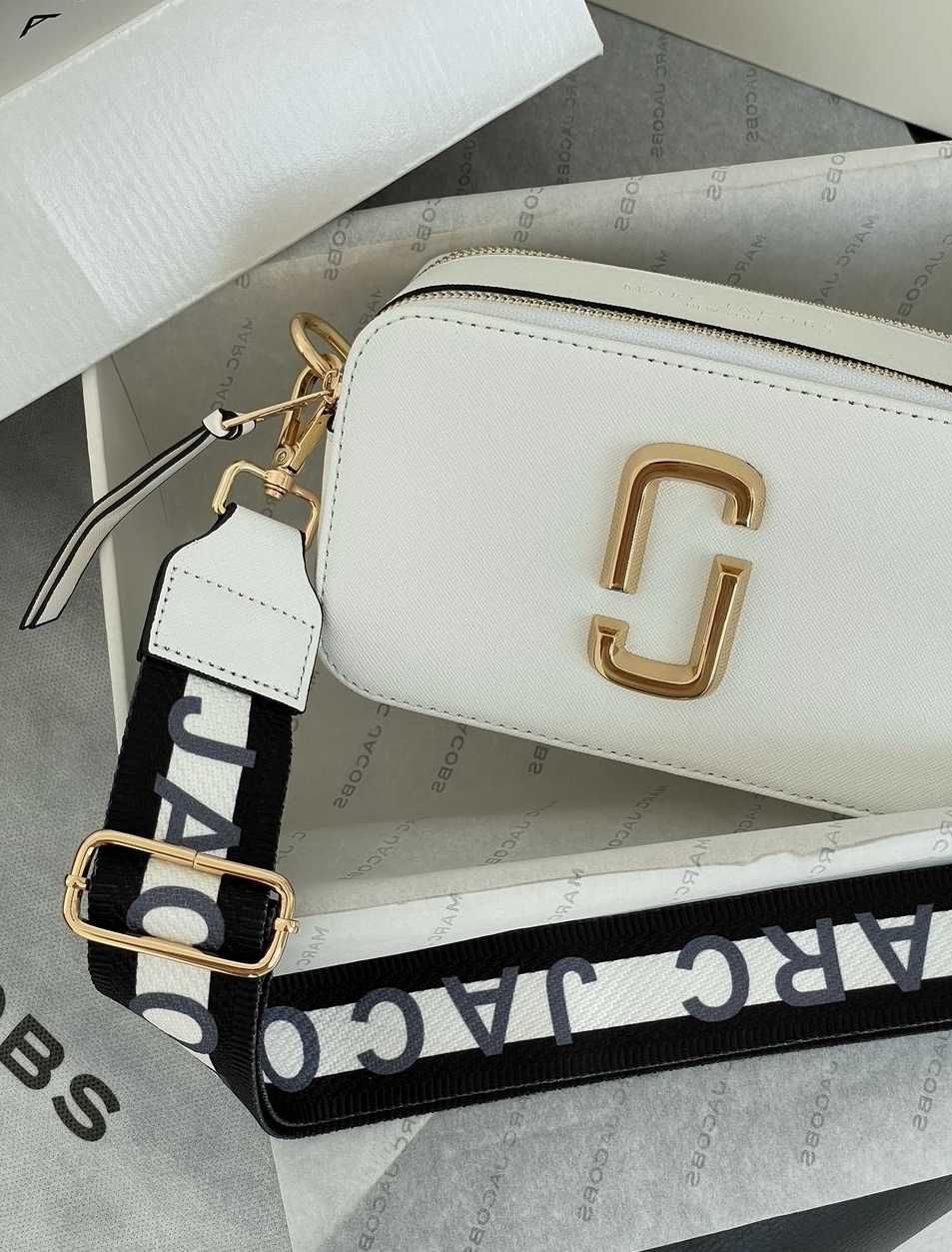 Жіноча сумочка Marc Jacobs Snapshot White/Gold