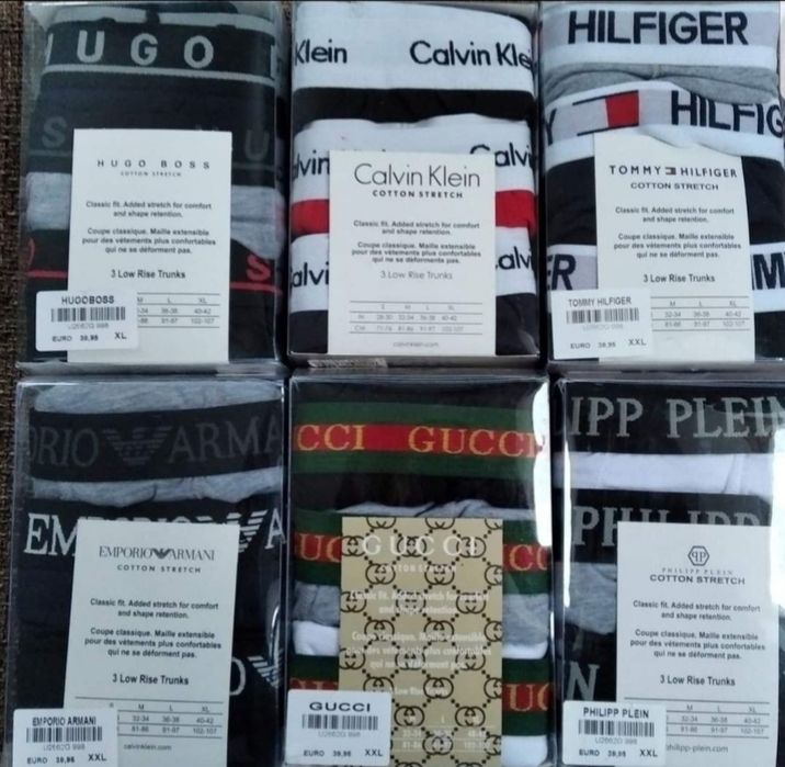 Nowe Bokserki Męskie 3pak Tommy Armani CK Hugo Lacoste Calvin Gucci