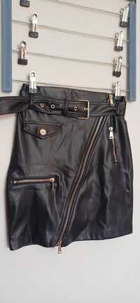 Spodniczka mini spodnica Amisu New Yorker xs 34 biker zamki
