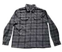 Męska szara gruba koszula/kurtka XL F&F wzór w kratkę zasuwak