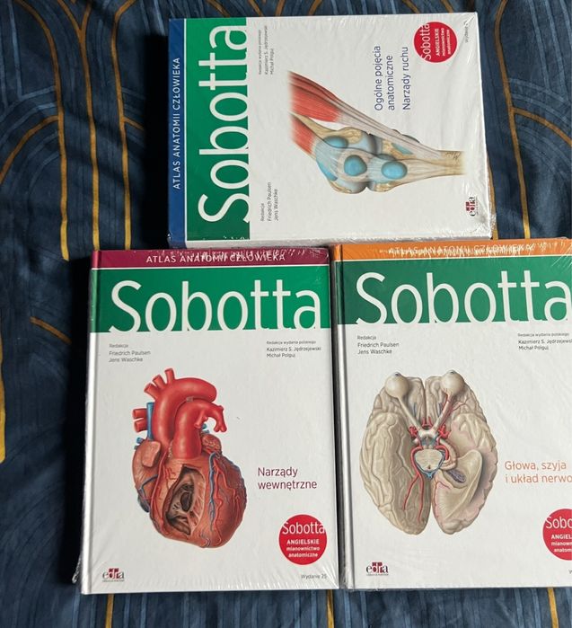 Atlas anatomii Sobotta 1-3tomy m. Ang Nowy Folia+ Gratis Flascards!