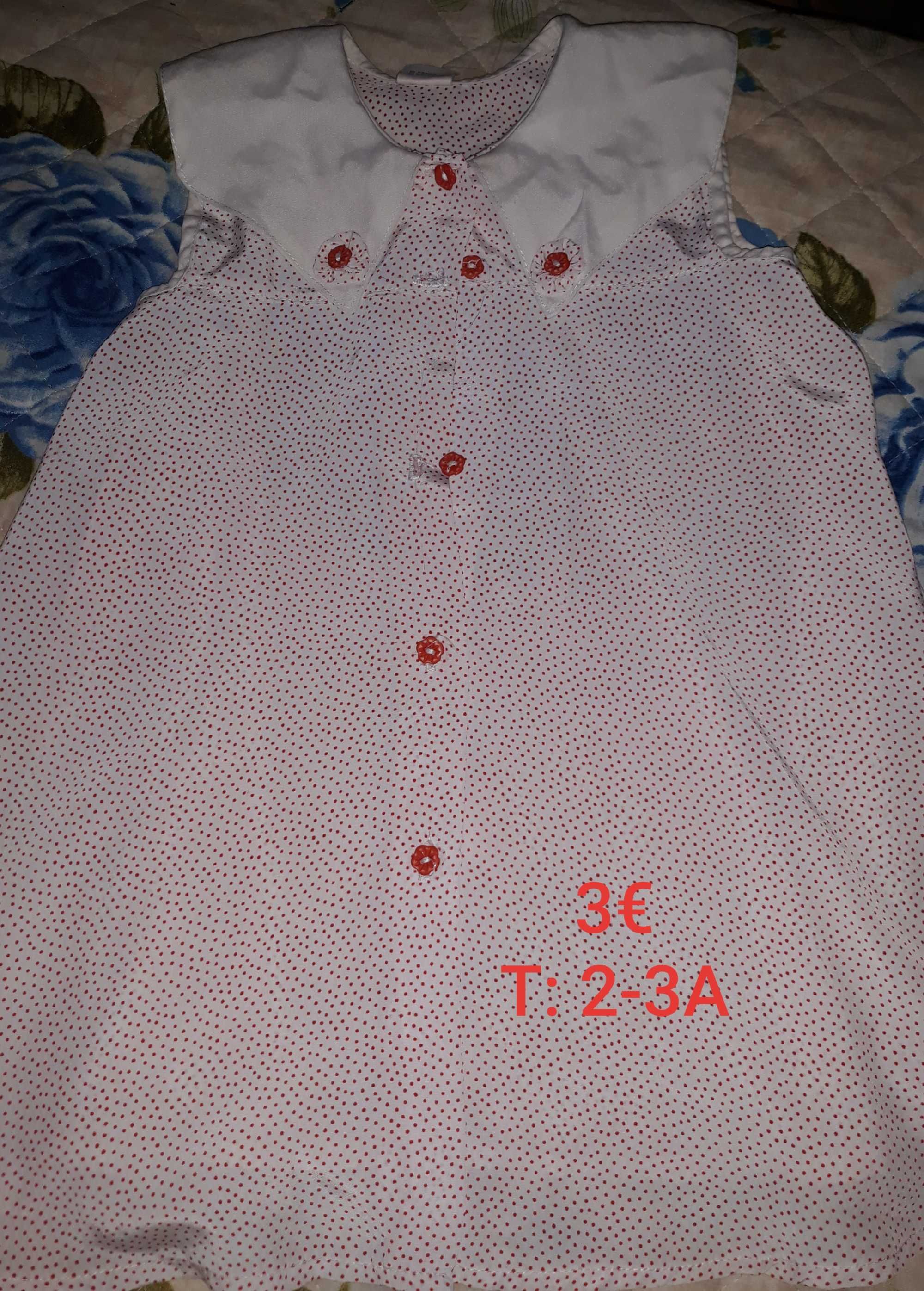 Roupa de menina, tamanho 2 a 3 anos.