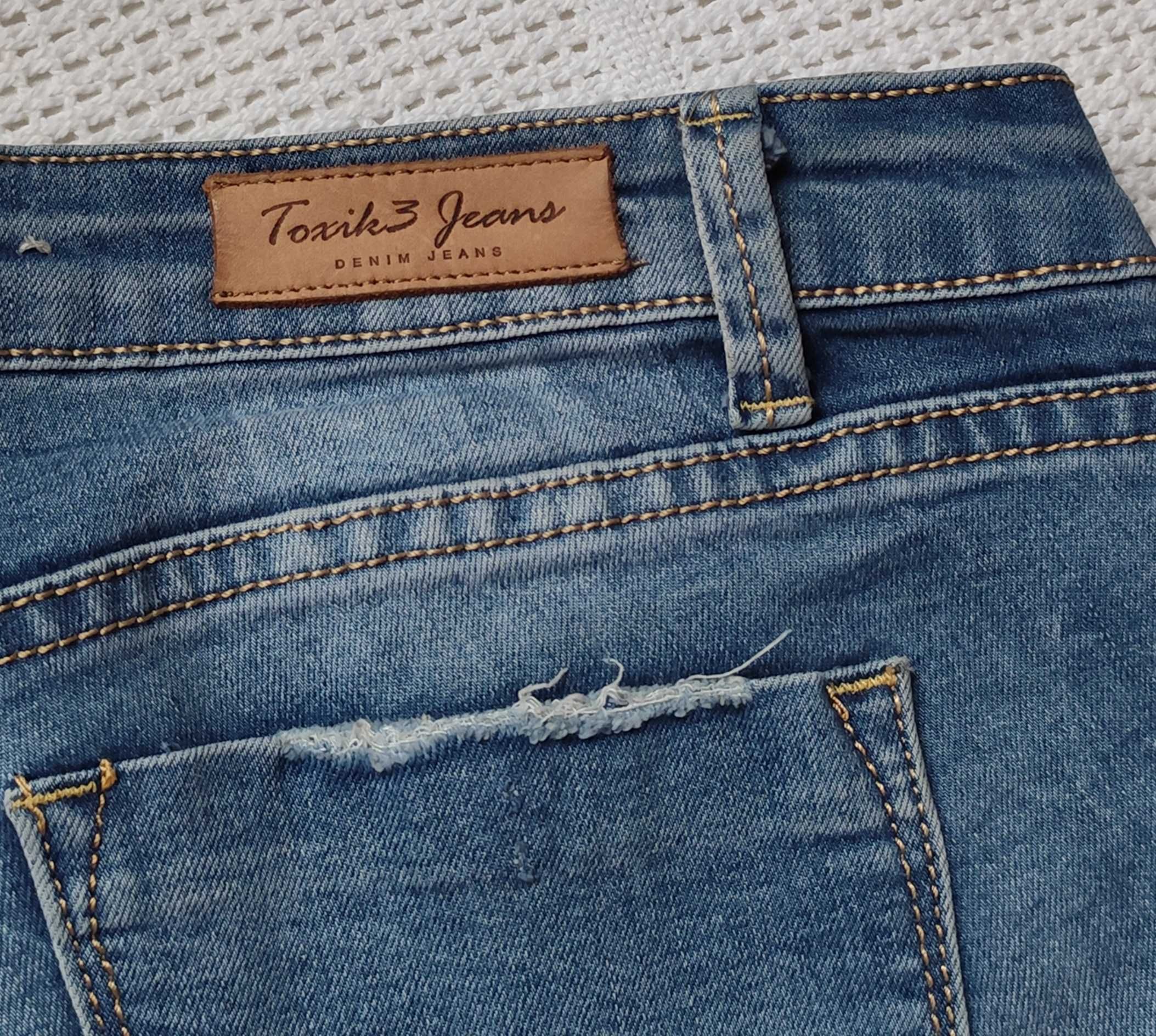 Toxik3 piękne błękitne cieniowane rurki spodnie jeansowe jeans M