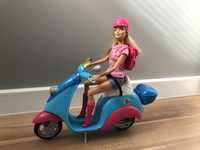 Lalka Barbie na motorze skuterze Mattel