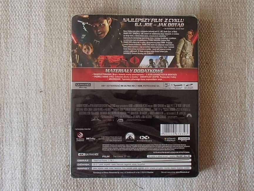 Snake Eyes : Geneza G.I. JOE Blu-ray 4k Steelbook PL Nowy!!