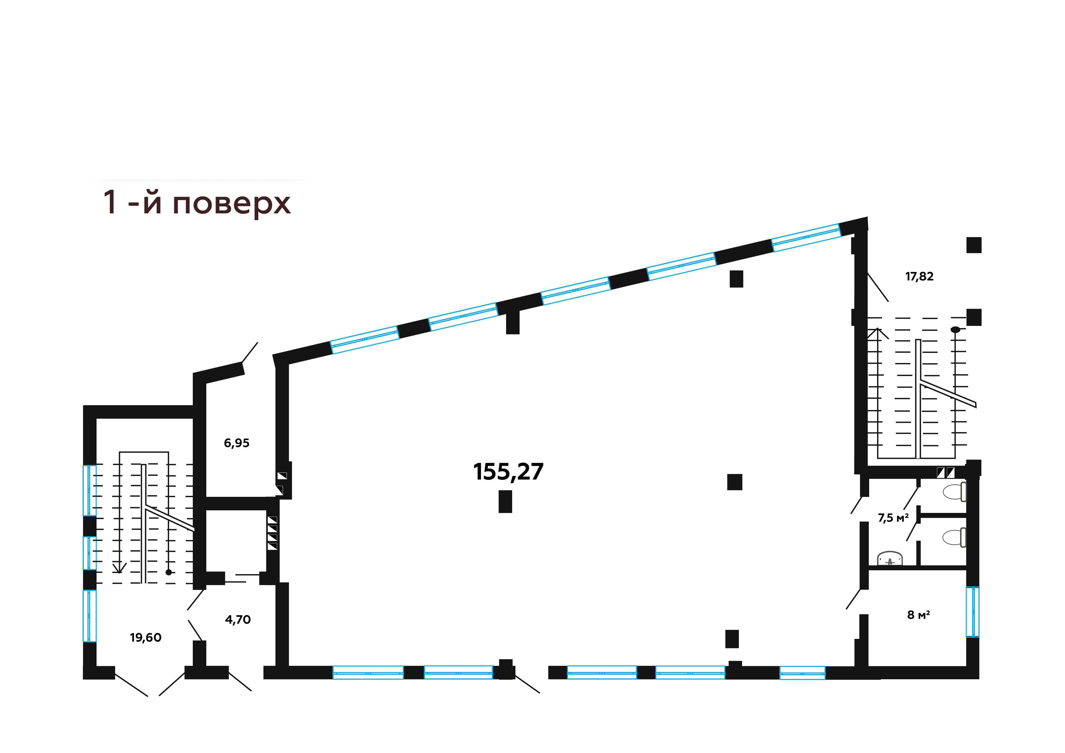 Комерційне приміщення на 1 поверсі у центральній частині міста