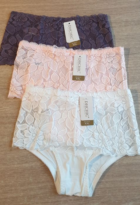 3×Damskie majtki figi z wyższym stanem 2 XL