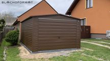 Garaż blaszany 3.5x5 drewnopodobny z profila zamkniętego ocynkowanego