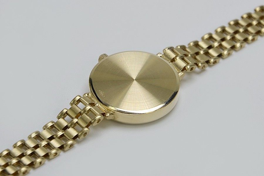 Prześliczny 14k 585 złoty damski zegarek Geneve lw083y/ W