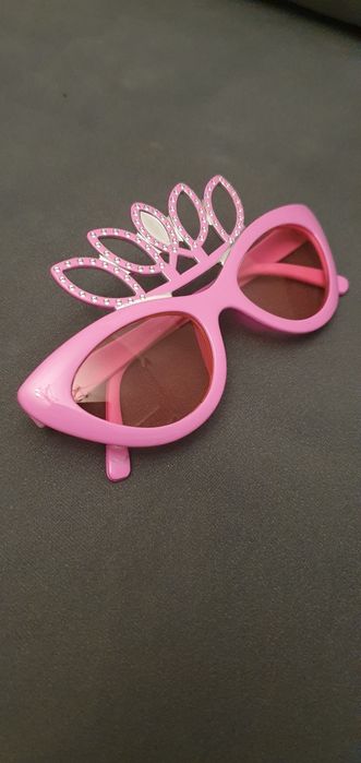 Okulary przeciwsłoneczne korona różowe księżniczka królewna  cosplay