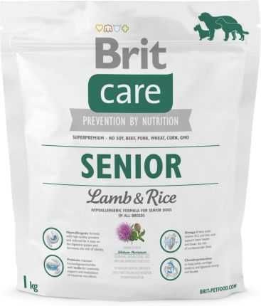 Sucha karma dla psa Brit Care Senior 1Kg o smsku jagnięciny z ryżem